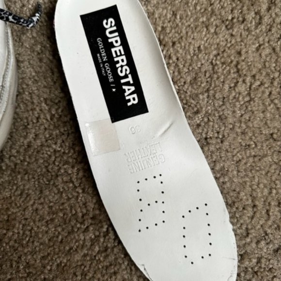 Golden Goose Superstar Sneakers with Cheetah Laces and Orange Heel Tab - Picture 4 of 10